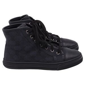 Gucci GG Monogram High-Top Sneakers in Black Canvas